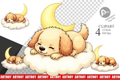 Sleepy Dog Cloud Clipart Product Image 1