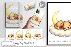 Digital Paper Sleepy Dog Cloud Product Image 1
