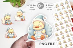 Sleepy Duck Sticker Product Image 1