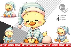 Sleepy Duck Clipart Product Image 1