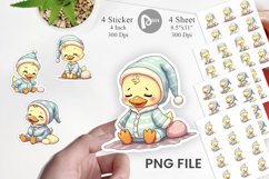 Sleepy Duck Sticker Product Image 1