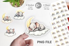 Sleepy Elephant Cloud Sticker Product Image 1