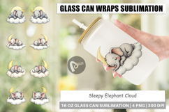 Glass Can Sleepy Elephant Cloud Product Image 1