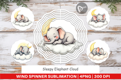 Wind Spinner Sleepy Elephant Cloud Product Image 1