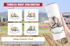 Tumbler Sleepy Elephant Cloud Product Image 1