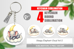 Keychain Sleepy Elephant Cloud Product Image 1