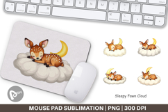 Mouse Pad Sleepy Fawn Cloud Product Image 1