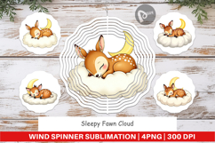 Wind Spinner Sleepy Fawn Cloud Product Image 1