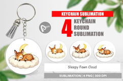 Keychain Sleepy Fawn Cloud Product Image 1
