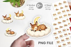 Sleepy Fawn Cloud Sticker Product Image 1