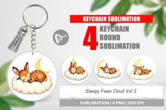 Keychain Sleepy Fawn Cloud Product Image 1
