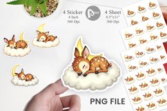 Sleepy Fawn Cloud Sticker Product Image 1