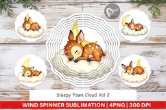 Wind Spinner Sleepy Fawn Cloud Product Image 1