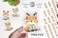 Sleepy Fox Sticker Product Image 1