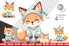 Sleepy Fox Clipart Product Image 1