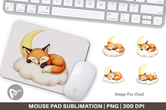 Mouse Pad Sleepy Fox Cloud Product Image 1