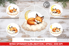 Wind Spinner Sleepy Fox Cloud Product Image 1