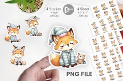 Sleepy Fox Sticker Product Image 1
