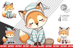 Sleepy Fox Clipart Product Image 1