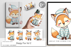 Digital Paper Sleepy Fox Product Image 1