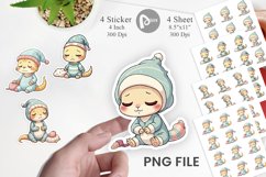 Sleepy Gecko Sticker Product Image 1