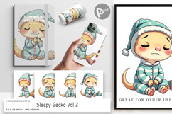 Digital Paper Sleepy Gecko Product Image 1