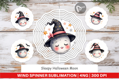 Sleepy Halloween Moon Wind Spinner Product Image 1