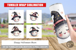 Sleepy Halloween Moon Tumbler Product Image 1