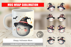 Sleepy Halloween Moon Mug Wrap Product Image 1