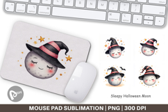 Sleepy Halloween Moon Mouse Pad Product Image 1