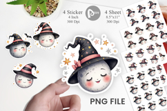 Sleepy Halloween Moon Sticker Product Image 1
