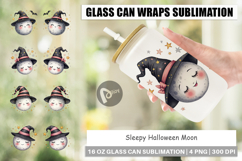 Sleepy Halloween Moon Glass Can Product Image 1
