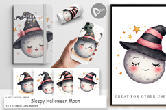 Sleepy Halloween Moon Digital Paper Product Image 1