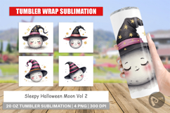 Sleepy Halloween Moon Tumbler Product Image 1
