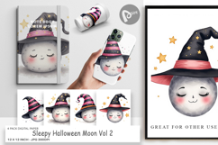 Sleepy Halloween Moon Digital Paper Product Image 1