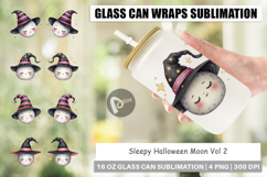 Sleepy Halloween Moon Glass Can Product Image 1