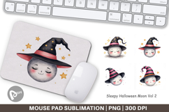 Sleepy Halloween Moon Mouse Pad Product Image 1