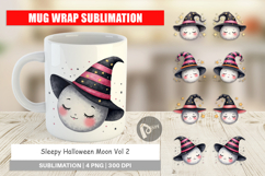 Sleepy Halloween Moon Mug Wrap Product Image 1
