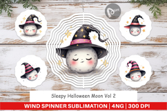 Sleepy Halloween Moon Wind Spinner Product Image 1