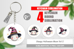 Sleepy Halloween Moon Keychain Product Image 1