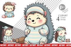 Sleepy Hedgehog Clipart Product Image 1