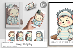 Digital Paper Sleepy Hedgehog Product Image 1