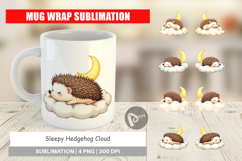 Mug Wrap Sleepy Hedgehog Cloud Product Image 1