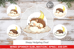Wind Spinner Sleepy Hedgehog Cloud Product Image 1