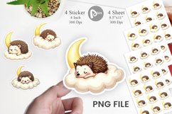 Sleepy Hedgehog Cloud Sticker Product Image 1