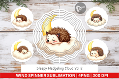 Wind Spinner Sleepy Hedgehog Cloud Product Image 1