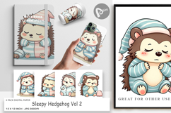 Digital Paper Sleepy Hedgehog Product Image 1