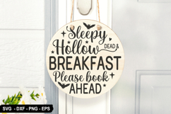 Sleepy hollow dead &amp; breakfast Round Sign SVG - Halloween De Product Image 1