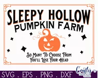 Vintage Farmhouse Halloween Svg Sign, Sleepy Hollow Pumpkins Product Image 2