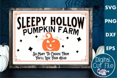 Vintage Farmhouse Halloween Svg Sign, Sleepy Hollow Pumpkins Product Image 1